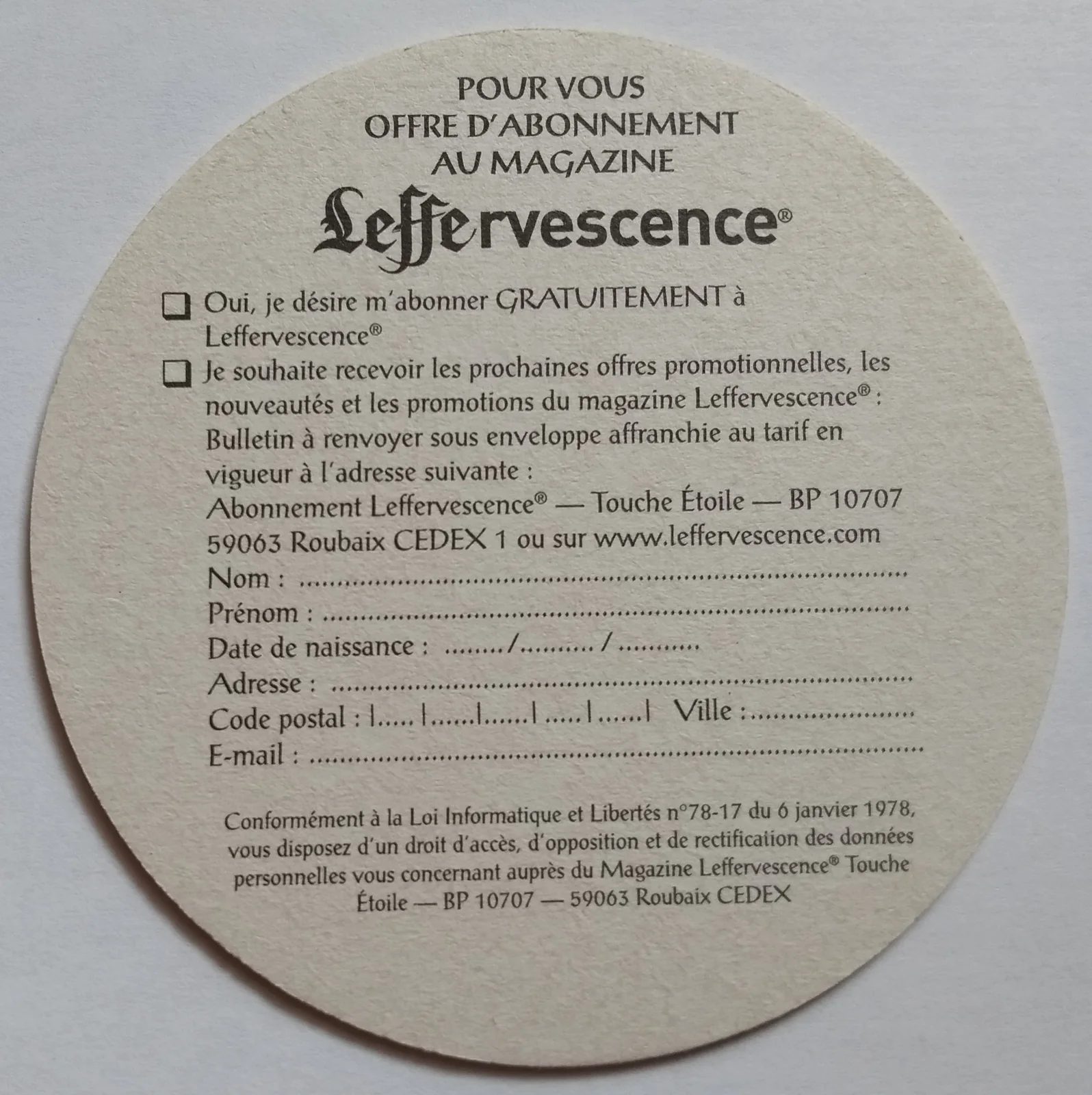 Reverso de LEFFE #4