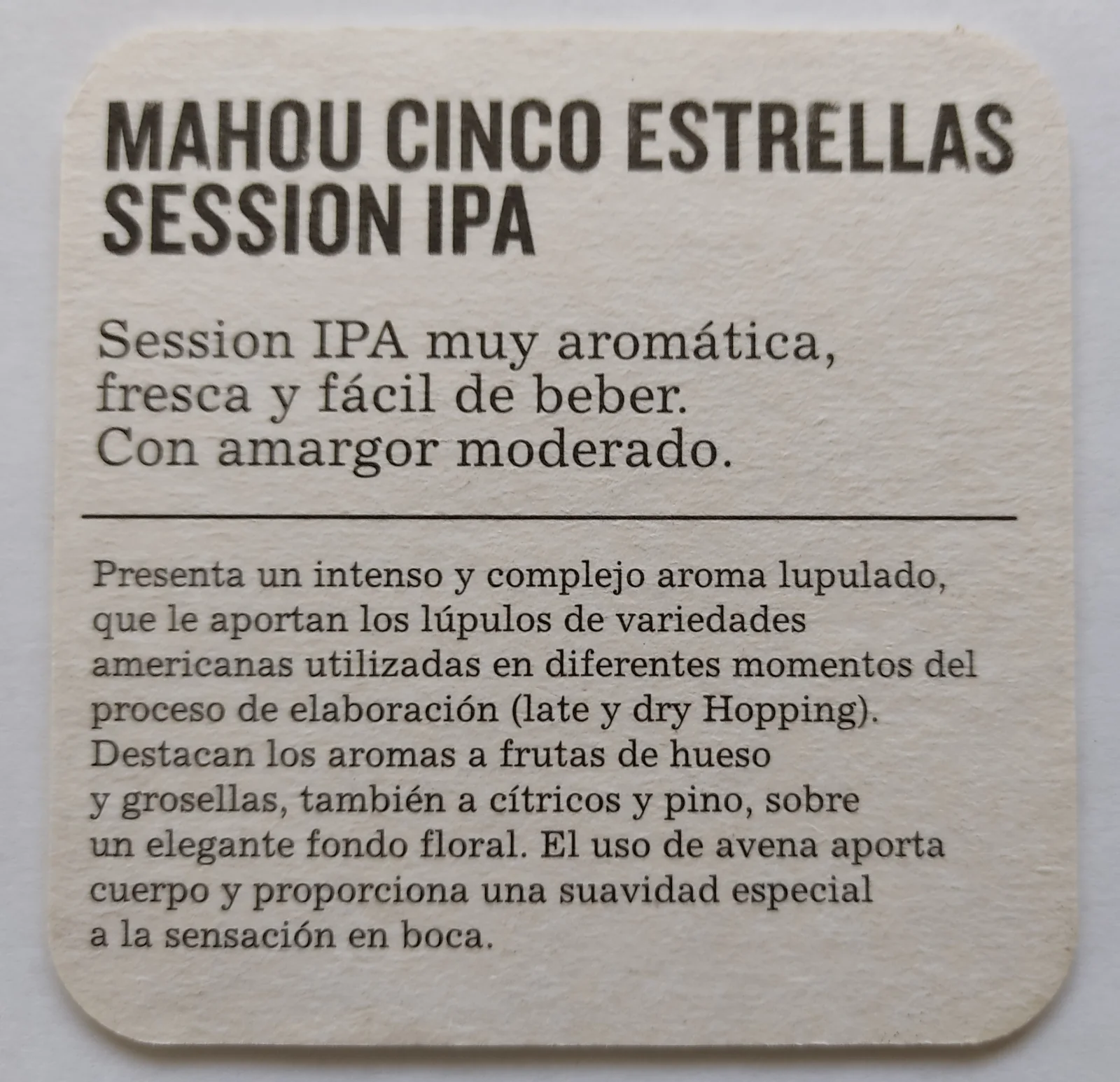 Reverso de MAHOU #16