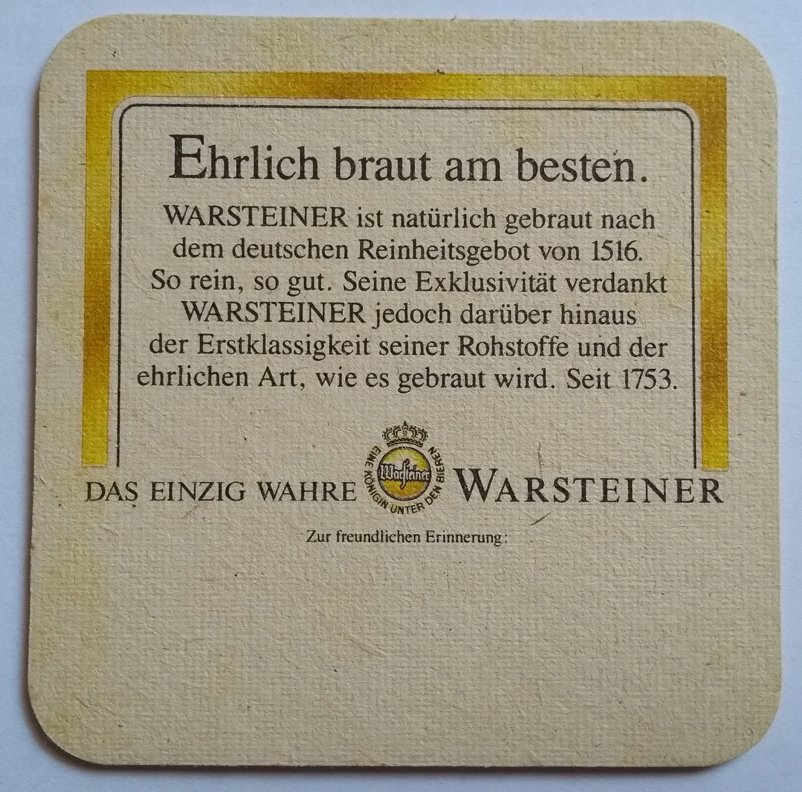 Reverso de WARSTEINER #8