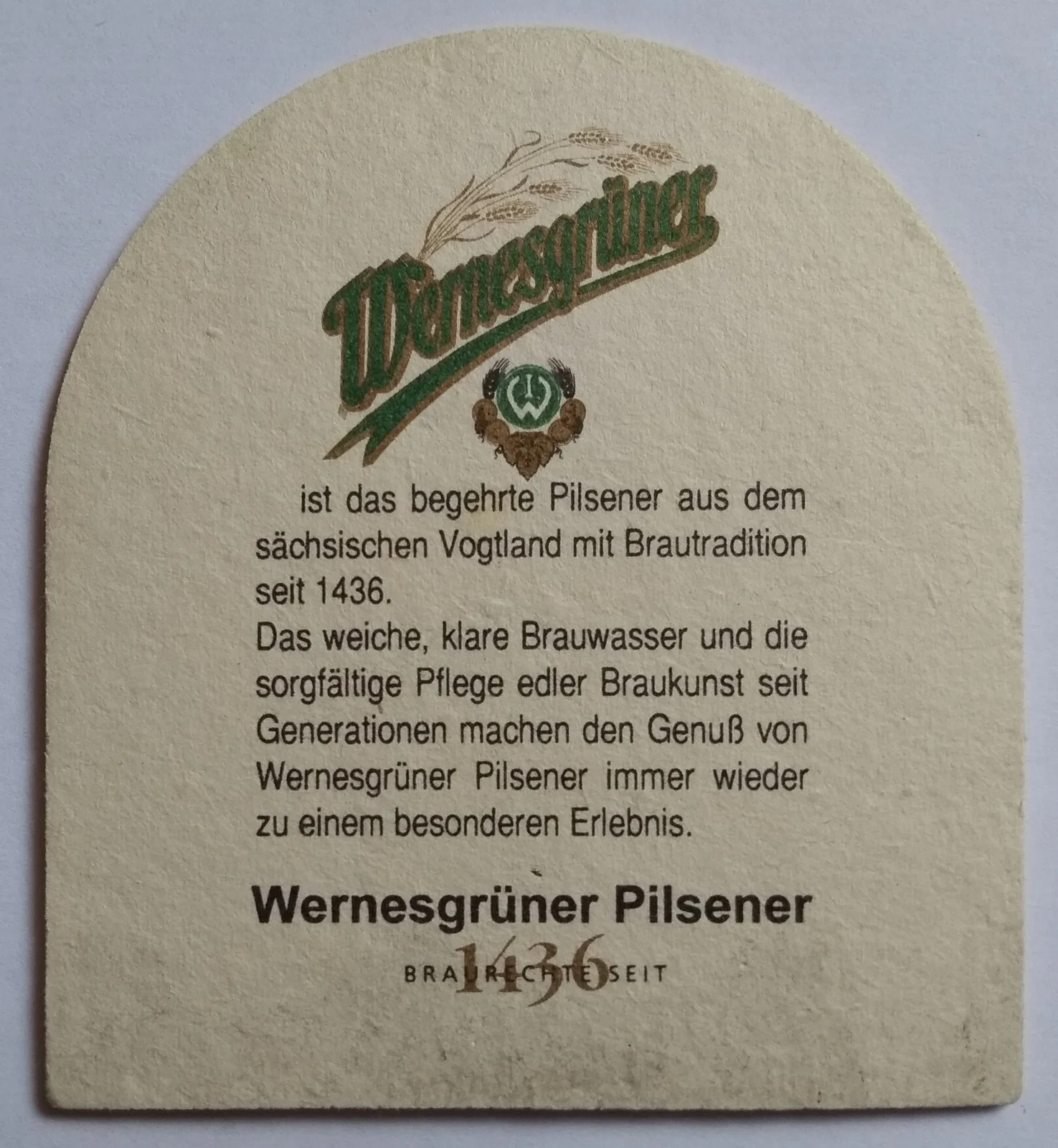 Reverso de WERNESGRÜNER #1